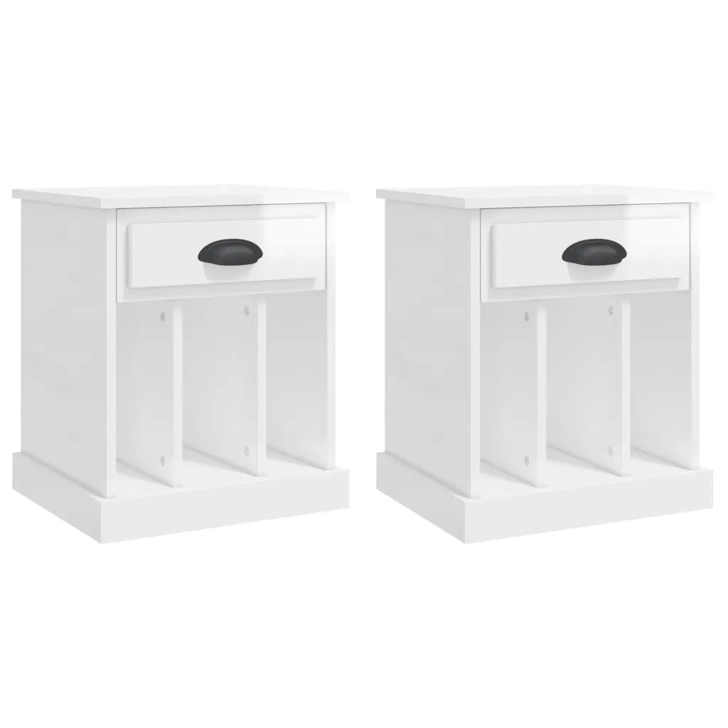 Comodini 2 pz Bianco Lucido 43x36x50 cm 816349