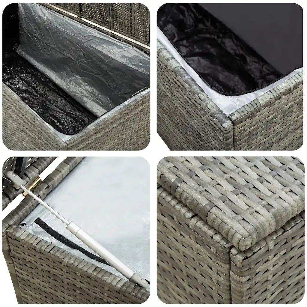 Baule da Giardino in Polyrattan 100x50x50 cm Grigio 46473