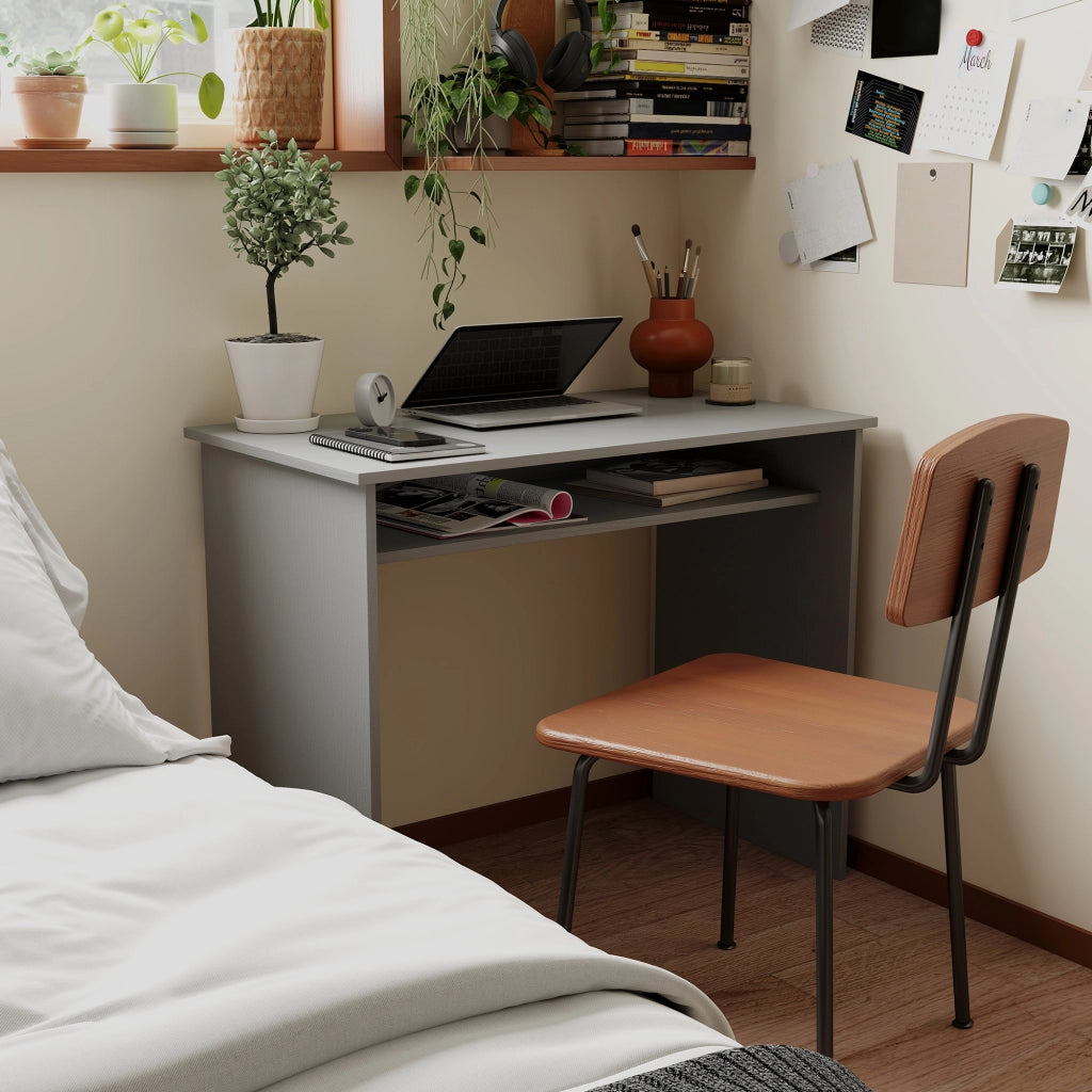 Scrivania computer con ripiano ¨C Zephmum ¨C Grigio 90x50x74 cm