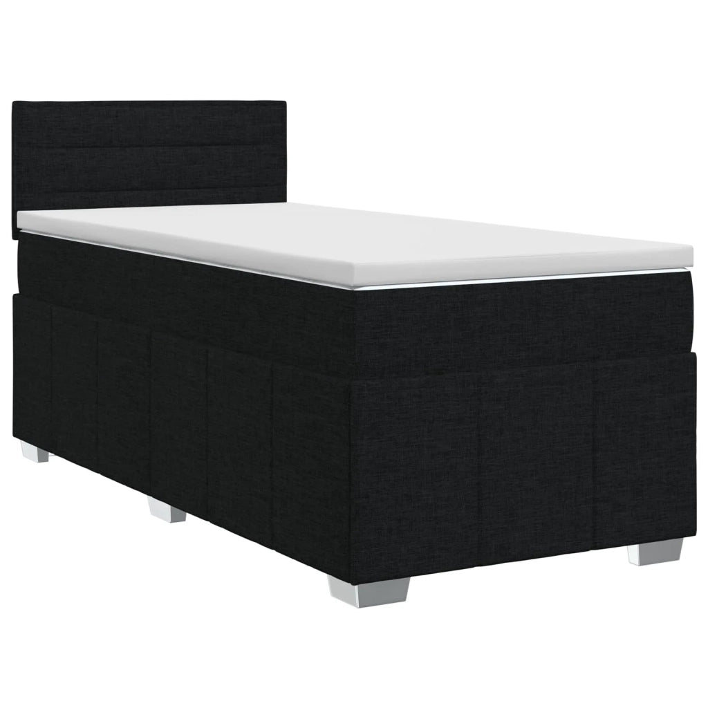 Letto box spring con materasso Nero 100 x 200 cm Tessuto 3451138