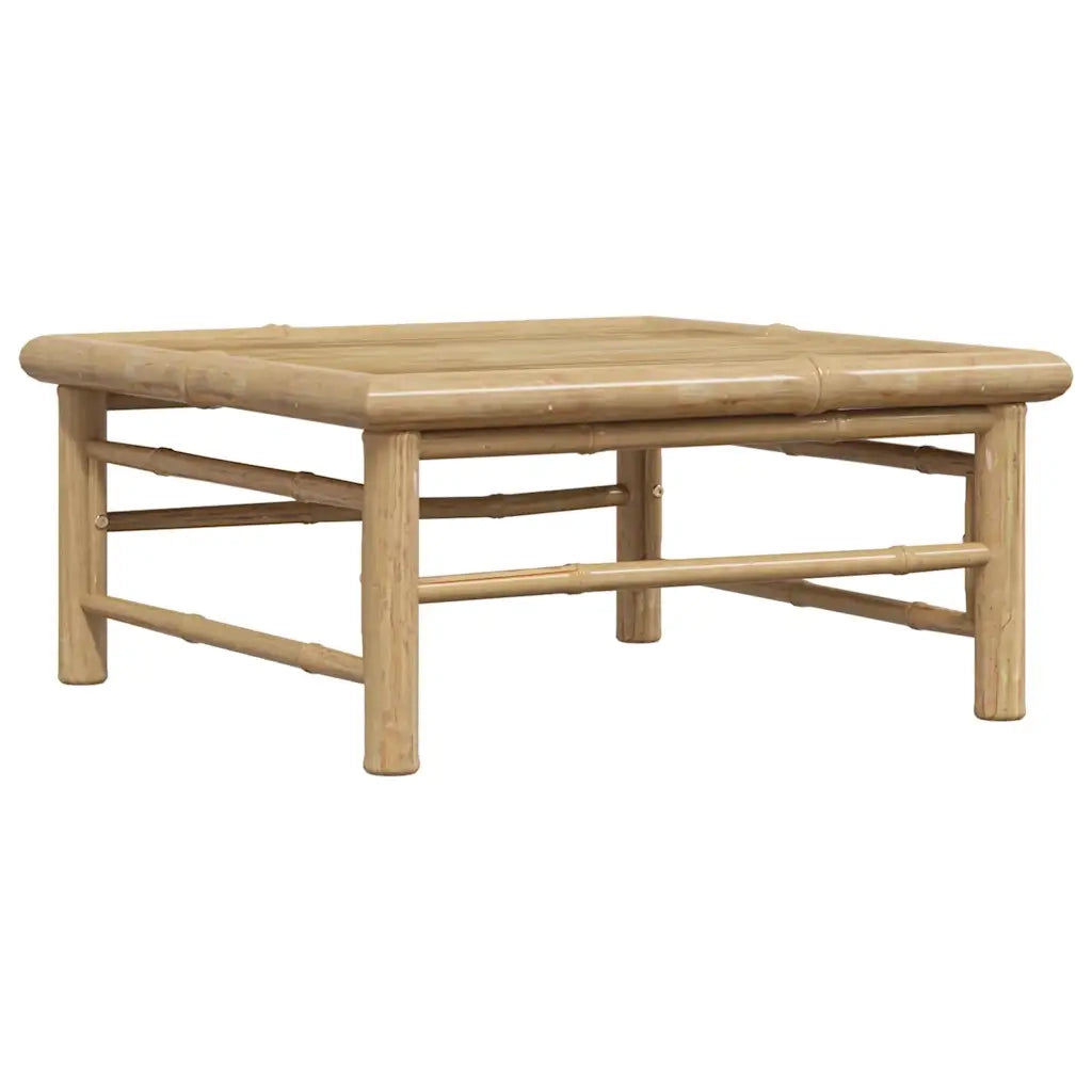 Set Divani da Giardino 2 pz con Cuscini Bianco Crema in Bambù 313144