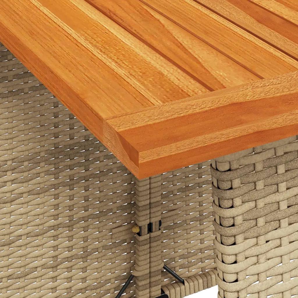 Set da Pranzo da Giardino 5 pz con Cuscini Beige in Polyrattan 365422