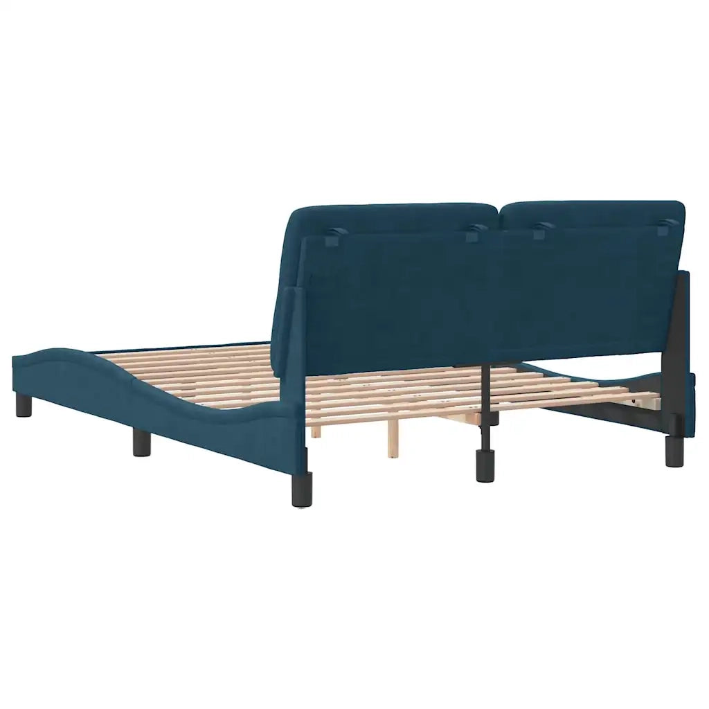 Giroletto senza Materasso-Struttura Letto Blu 120x200 cm in Velluto