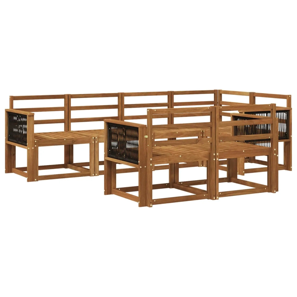Set di divani da esterno 7 pcs Naturale