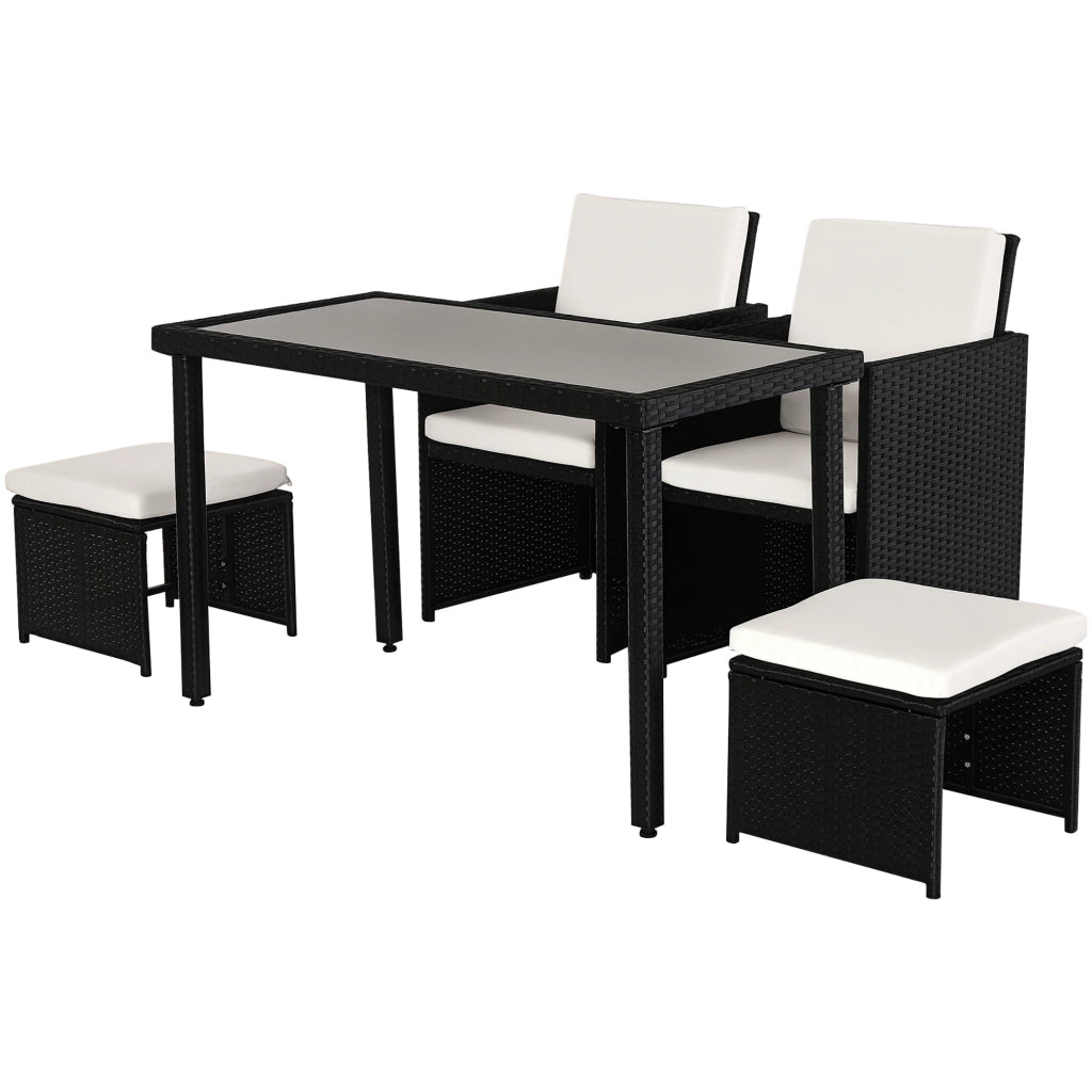 Set da giardino polyrattan 11 pezzi con cuscini ¨C zephmum ¨C nero