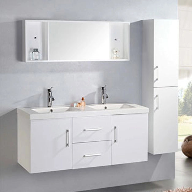 Mobile Bagno Bianco Colonna 120 cm e Lavabo inclusi - White Malibù