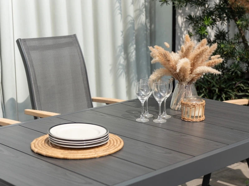 Essence - Poltrona pieghevole - ALU con braccioli in teak