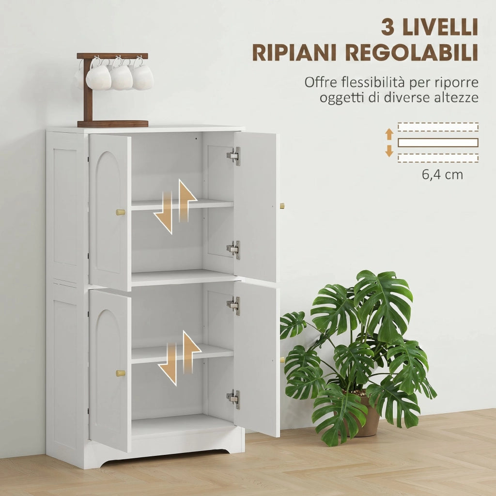 Credenza con Ante e Ripiani ¨C Minimal ¨C Bianco