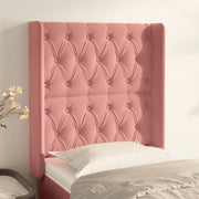 Testiera ad Orecchio-Testata con Orecchie Nera 83x16x118/128 cm in Velluto 875264