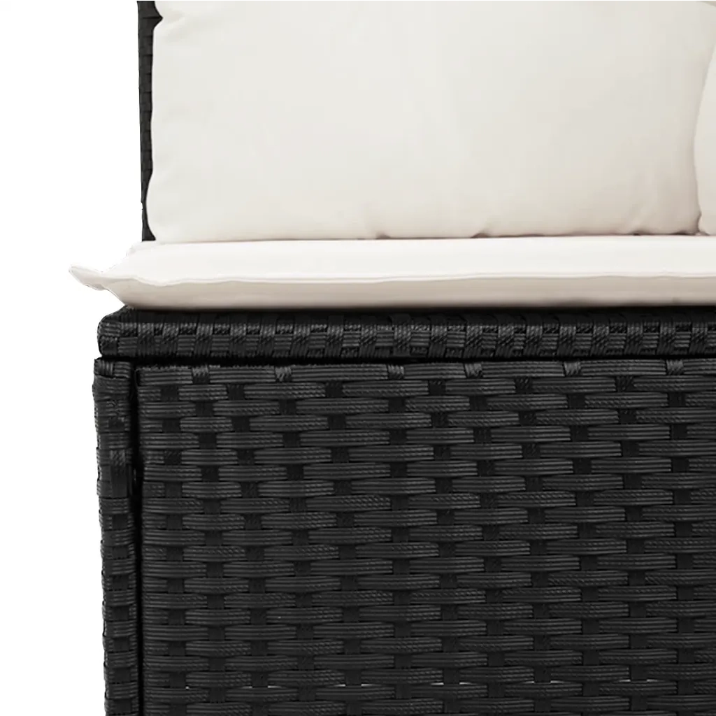 Set Divani da Giardino 9 pz con Cuscini Nero in Polyrattan 3226399