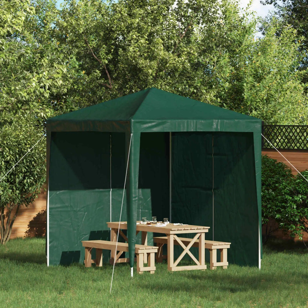 Parete per tenda da festa 2 pz Verde 200 x 195 cm PE e Acciaio CFW5659086