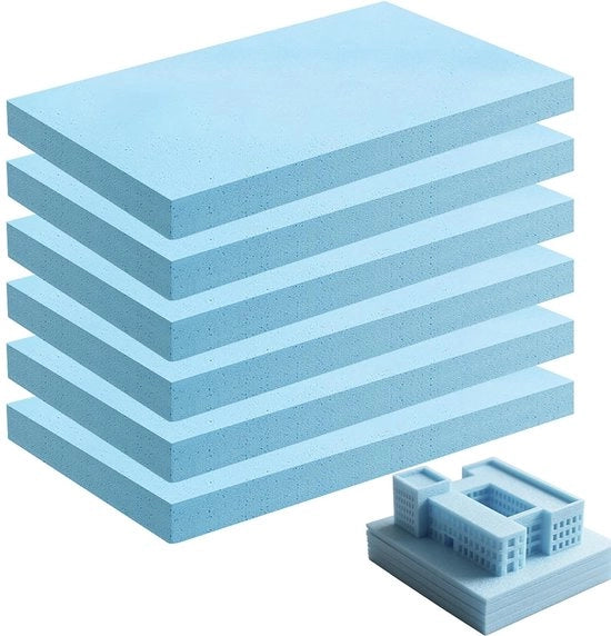 Placca di schiuma rigida 20 mm spessa - Schiuma per modellismo - Modello di schiuma - Modello per modellismo - Modello di paesaggio - Alta flessibilità