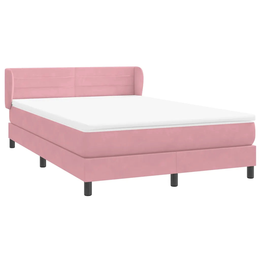 Giroletto a Molle con Materasso Rosa 140x210 cm in Velluto 3317612