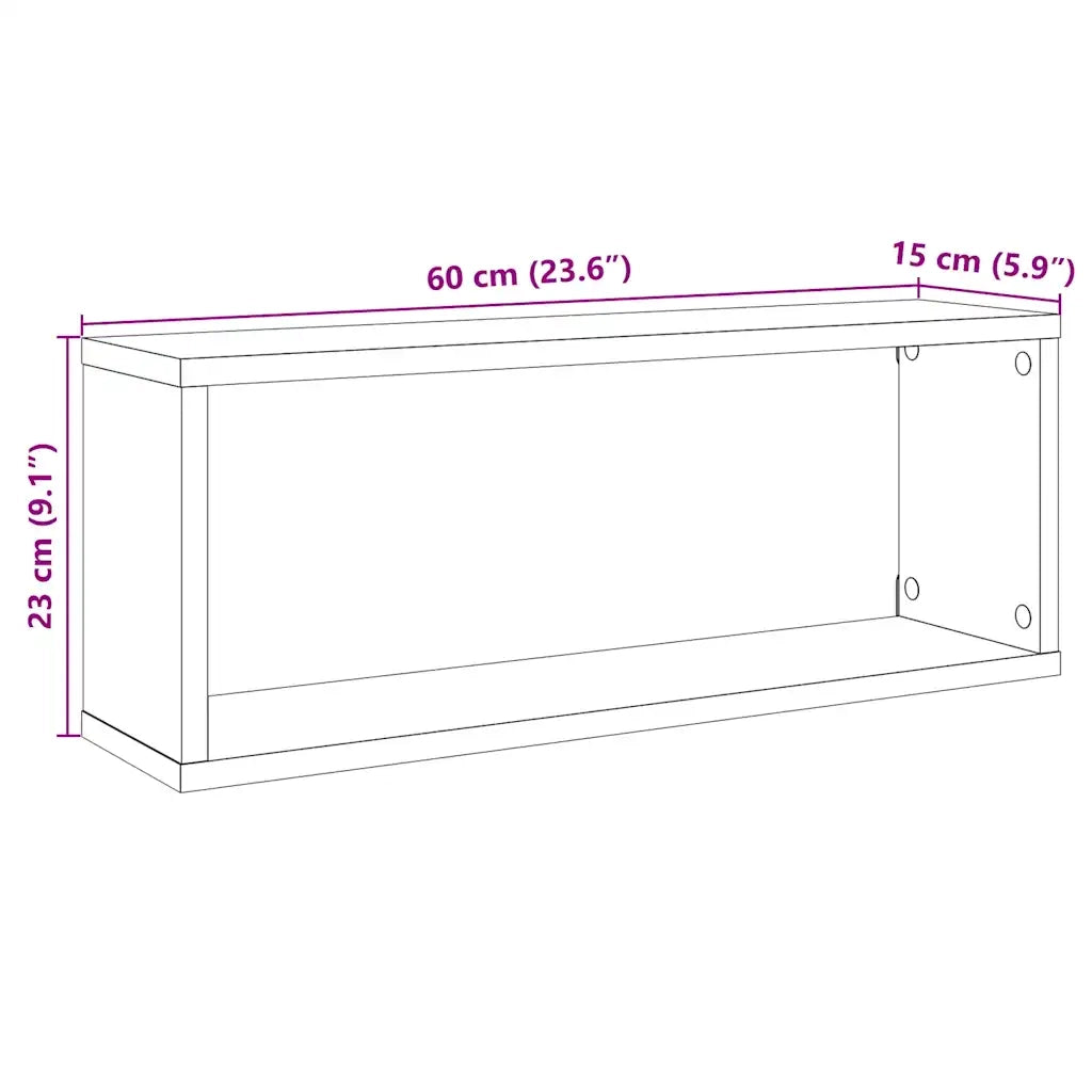 Mensole Parete a Cubo 2 pz Artigianale 30x15x30 cm Truciolato 856589
