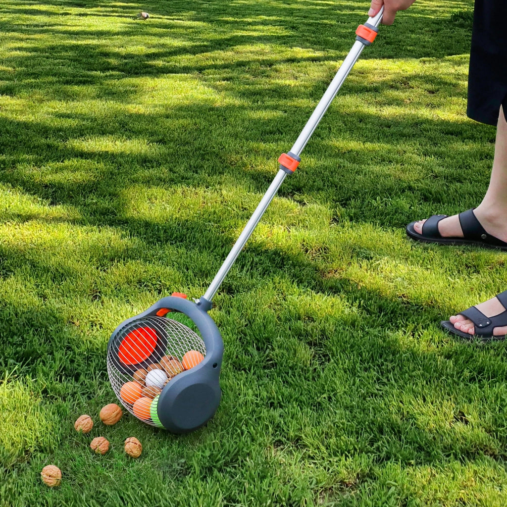Bawang - Rullo Raccoglifrutta da 2 a 4 cm con Asta Telescopica in Acciaio per Frutta Nocciole Castagne e Oggetti