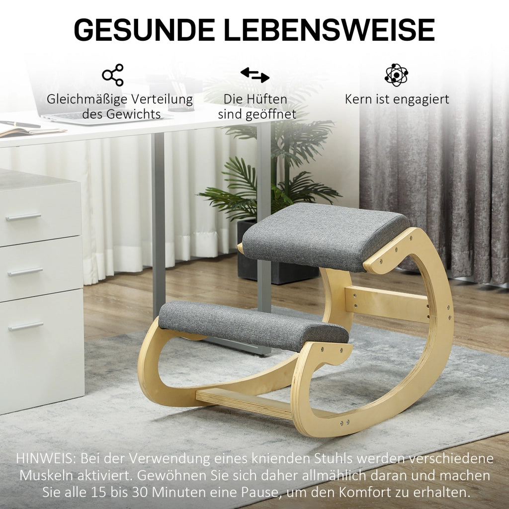 Sgabello ergonomico da ufficio con schienale ¨C Zephmum ¨C Grigio