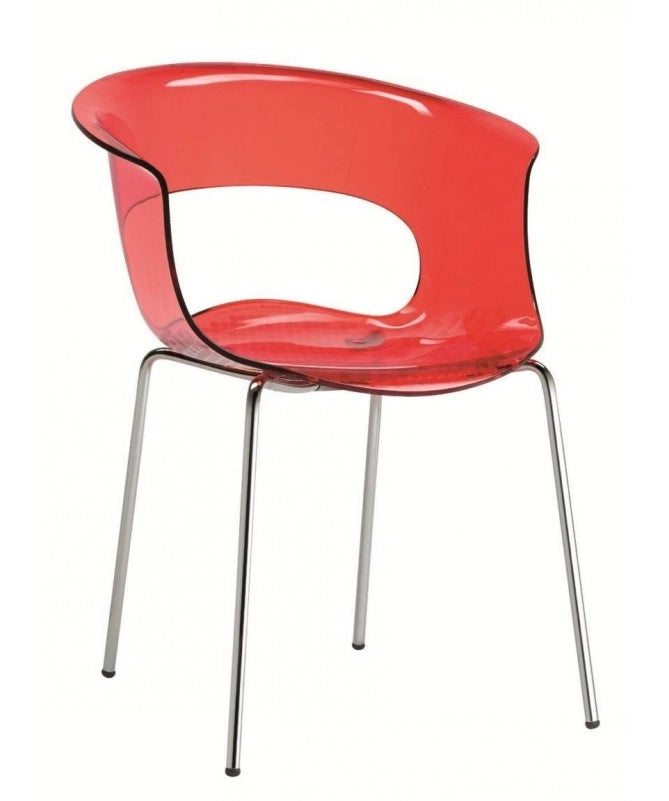 POLTRONA MISS B SET DA 4 ANTISHOCK POLICARBONATO MADE IN ITALY SCAB DESIGN - Trasparente Arancio 130