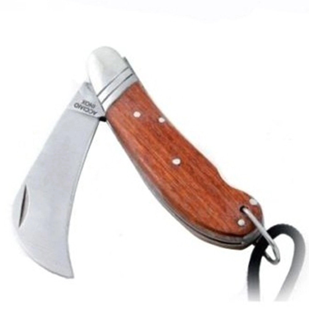 Trade Shop - Coltello Coltellino Roncola A Serramanico Tascabile Per Innesto Con Lama A Punta Curva -