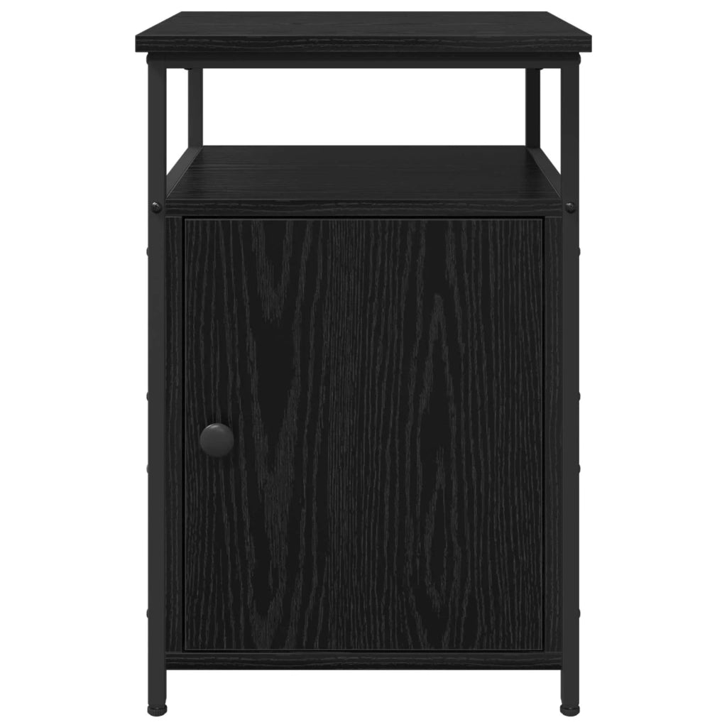 Comodino | Armadio da Notte | Mobiletto da notte con cassetto Rovere nero Legno multistrato