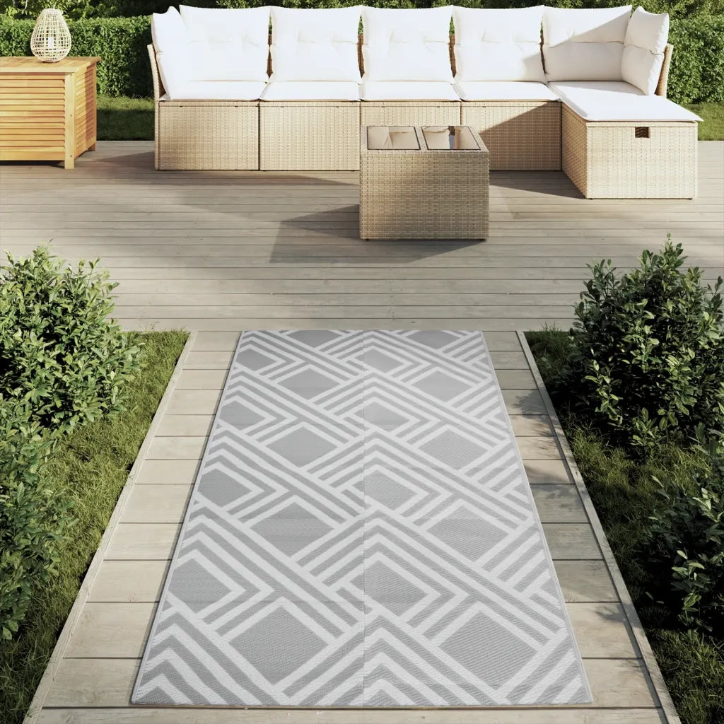 Tappeto da Esterni ARAKIL Grigio 80x150 cm in PP 368561