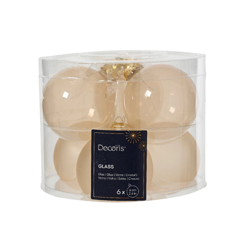 Box 6 Palline Vt perla trasparente d6cm