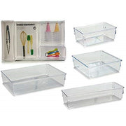 Trade Shop - Set 4pz Organizzatori Cassetti Divisori Plastica Portaoggetti Organizer Salvaspazio -