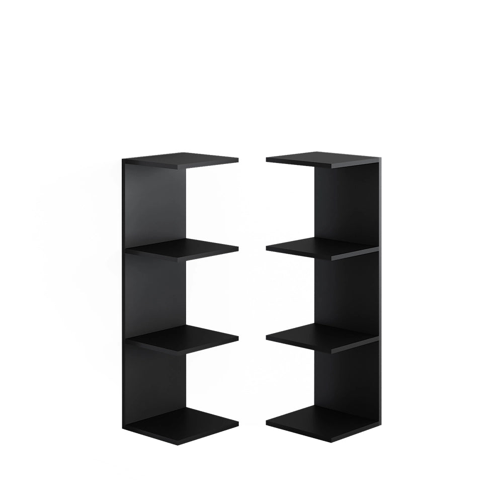 Vicco Scaffale a muro Nero 30 x 95 cm Set di 2