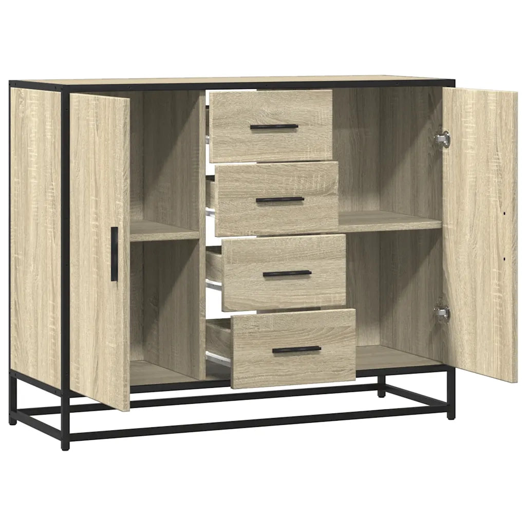 Credenza Rovere Sonoma 92x35x76 cm in Legno Multistrato