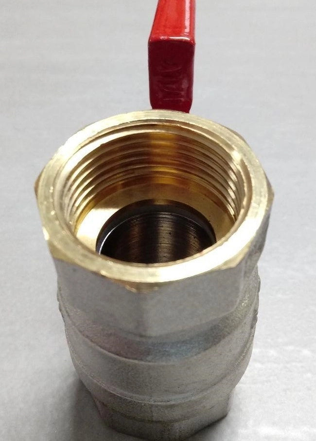 Valvola a sfera Solar Line con maniglia a farfalla realizzata in ottone per impianti solari MF  1/2"