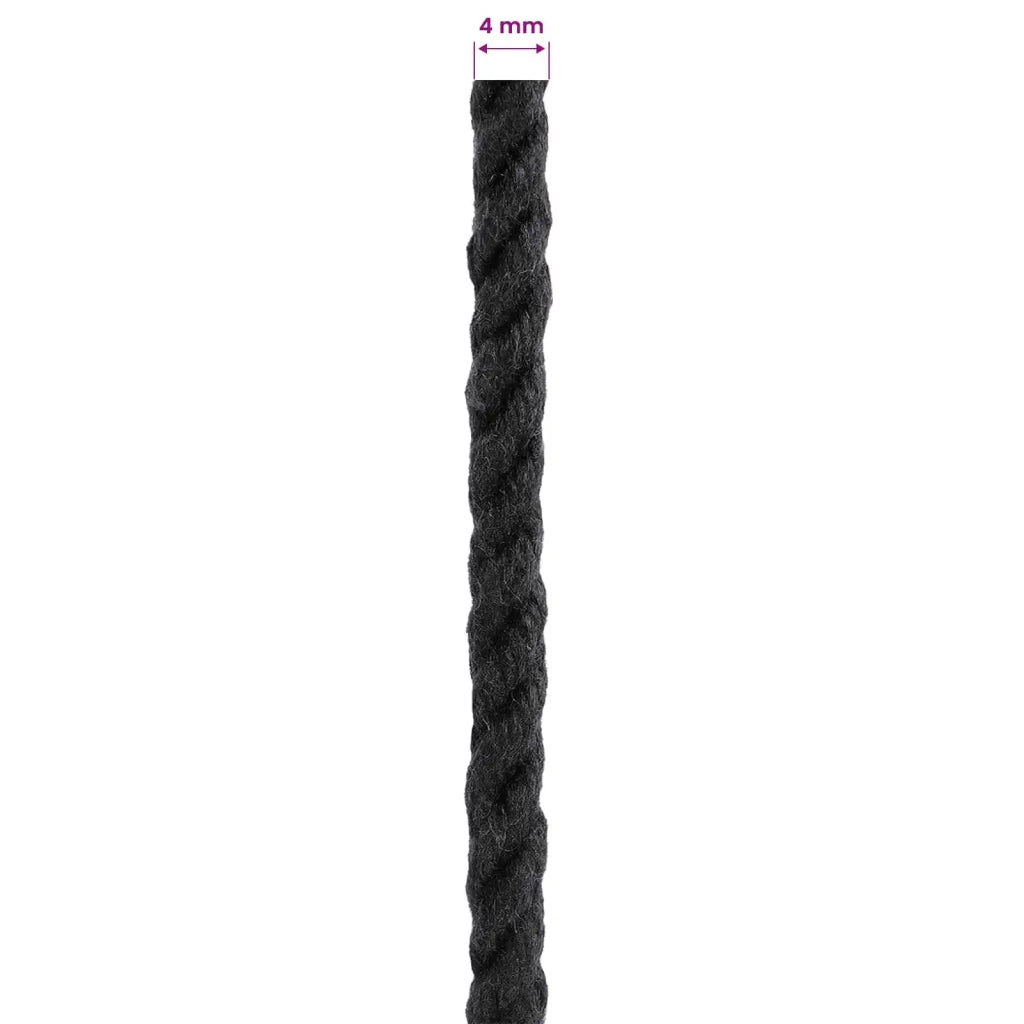 Spago di Cotone 4 mm 50 m Nero 100% Cotone 42011795