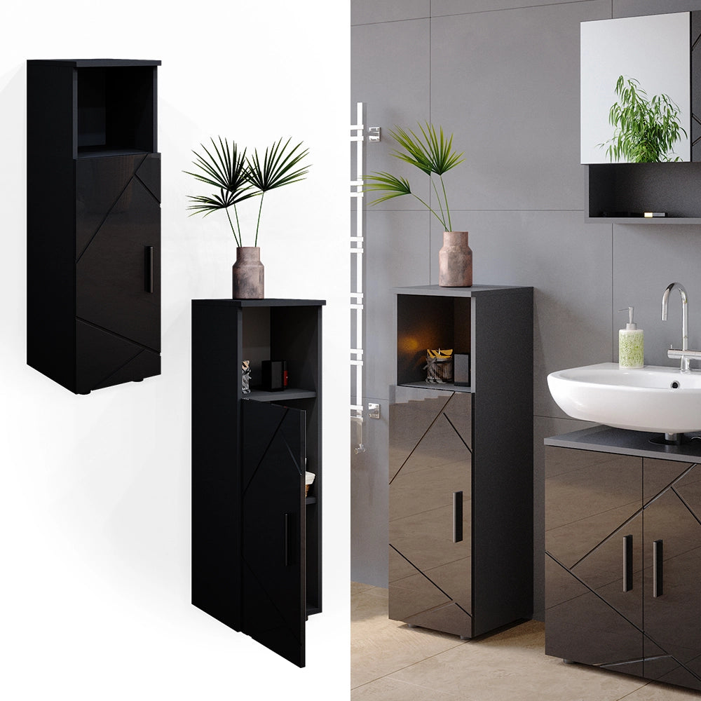 Mobiletto bagno Irma Antracite lucido 30 x 95 cm Vicco