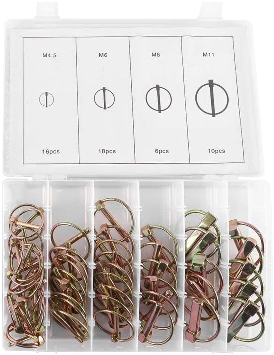 Set di viti 50 pezzi - 4 forme - Acciaio verniciato - Resistente allo scorrimento - Disegno di chiusura a vite - Adatto per macchine agricole - Viti a vite