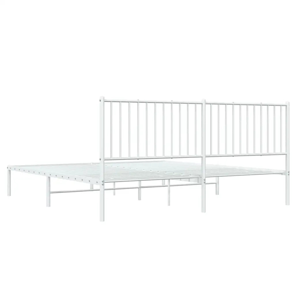 Giroletto con Testiera Metallo Bianco 183x213 cm 350936