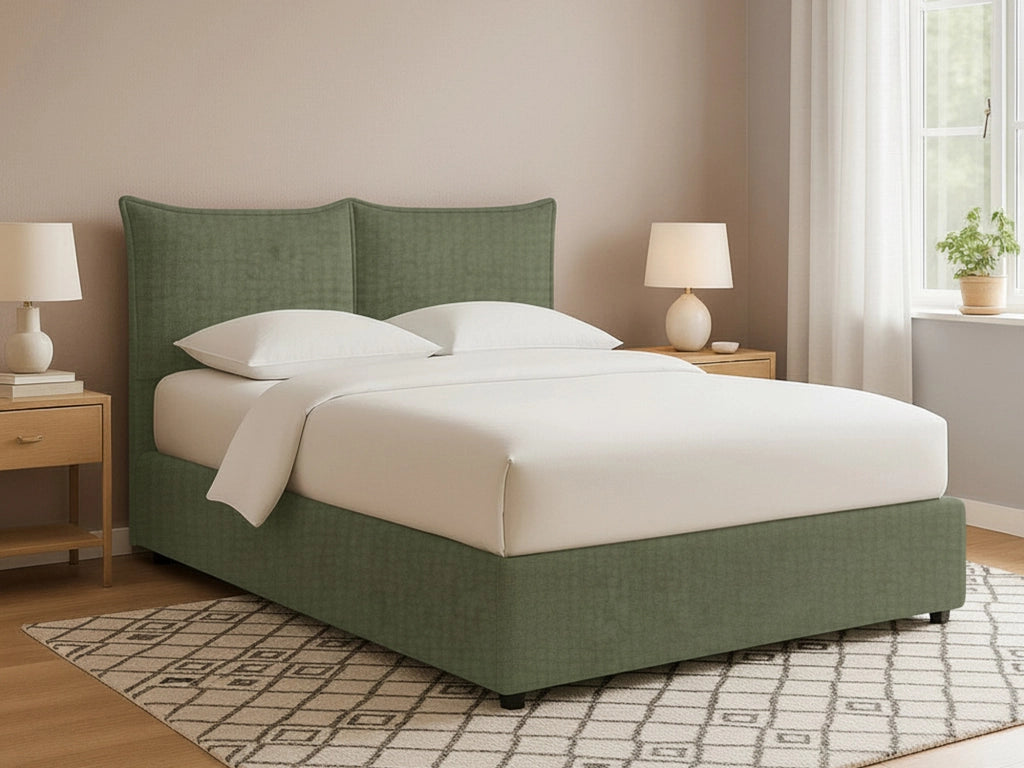 Wetherby, Letto Matrimoniale Sfoderabile Made in Italy, Verde