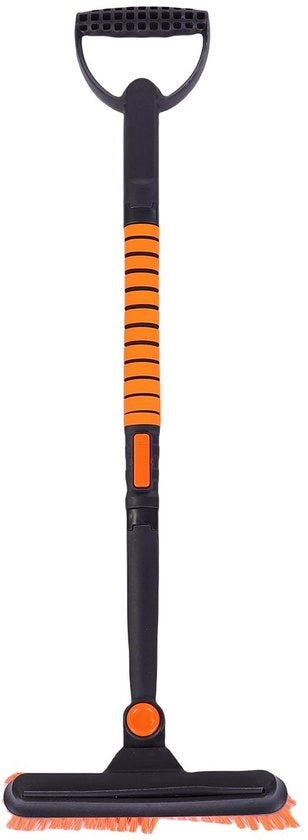 Sneeuwschepset con manubrio telescopico da 80 a 100 cm - Borstello di neve con 180° di rotazione - Riduzione della pressione sulla superficie - Rotazione efficiente del ghiaccio - Manubrio ergonomico a "D" - Riduzione della pressione sulla superficie