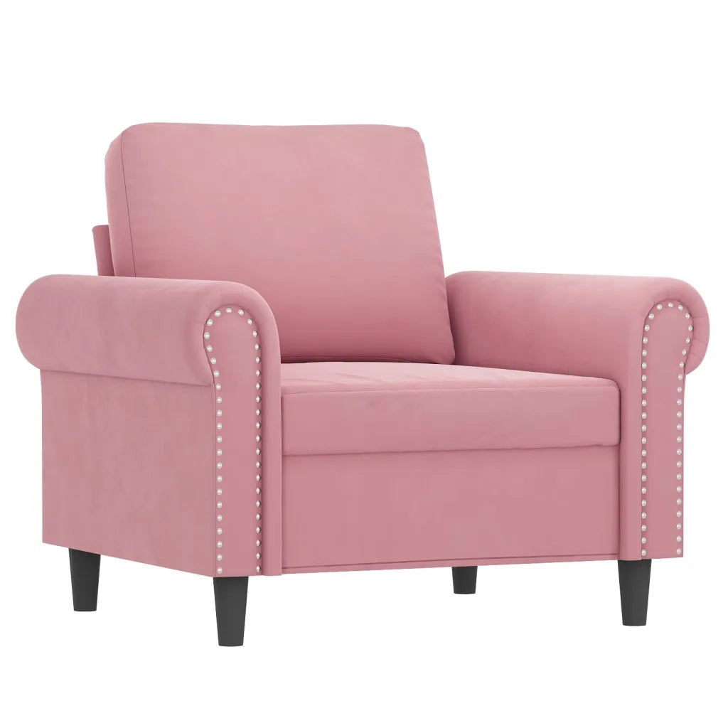 Set di Divani 3 pz con Cuscini Rosa in Velluto 3202193