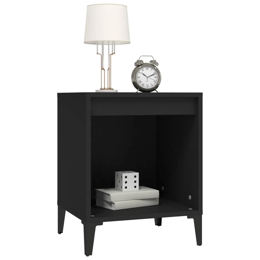 Comodini 2 pz Nero 40x35x50 cm 821877