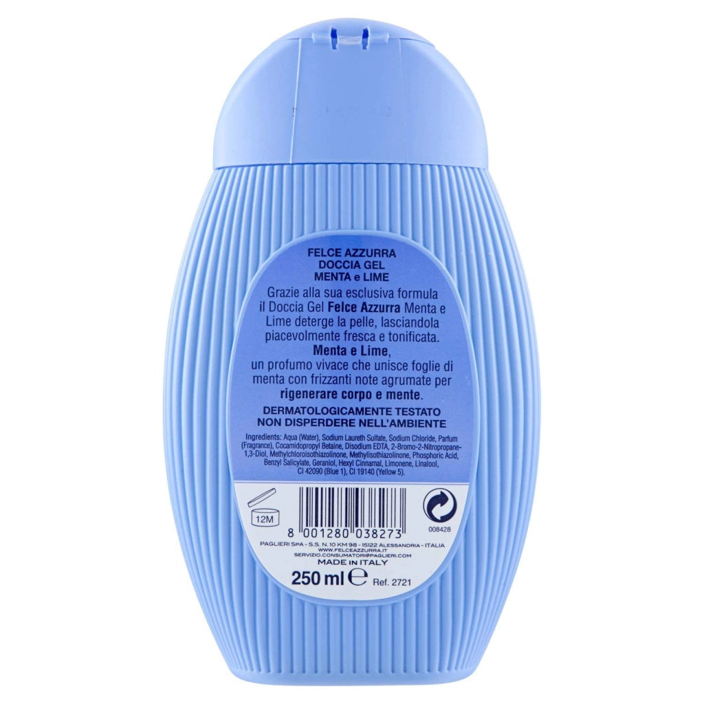 FELCE AZZURRA DOCCIA  IN FORMATO DA 250ML ALLA MENTA E LIME