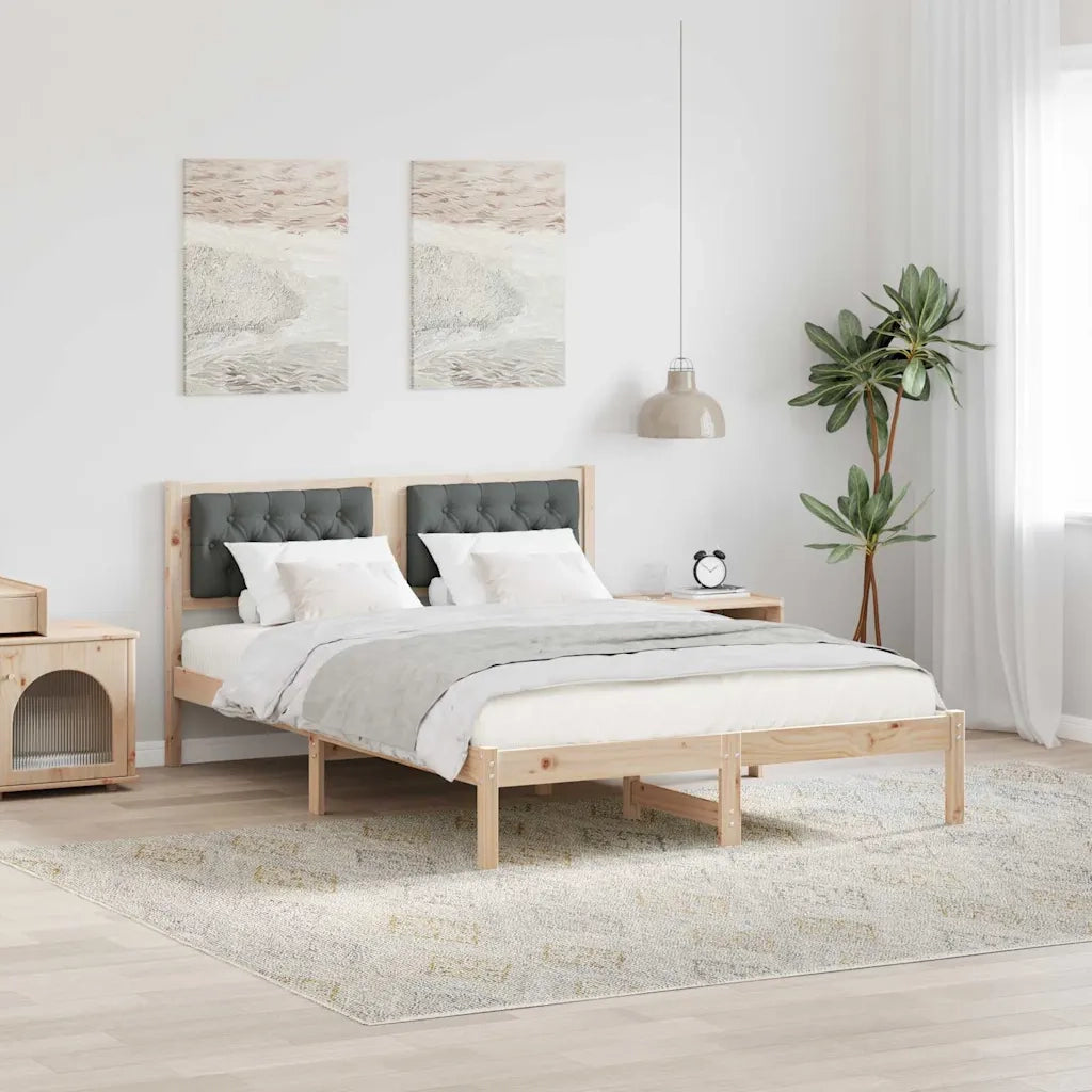 Struttura del letto Grigio scuro 150 x 200 cm Pino massello 878180