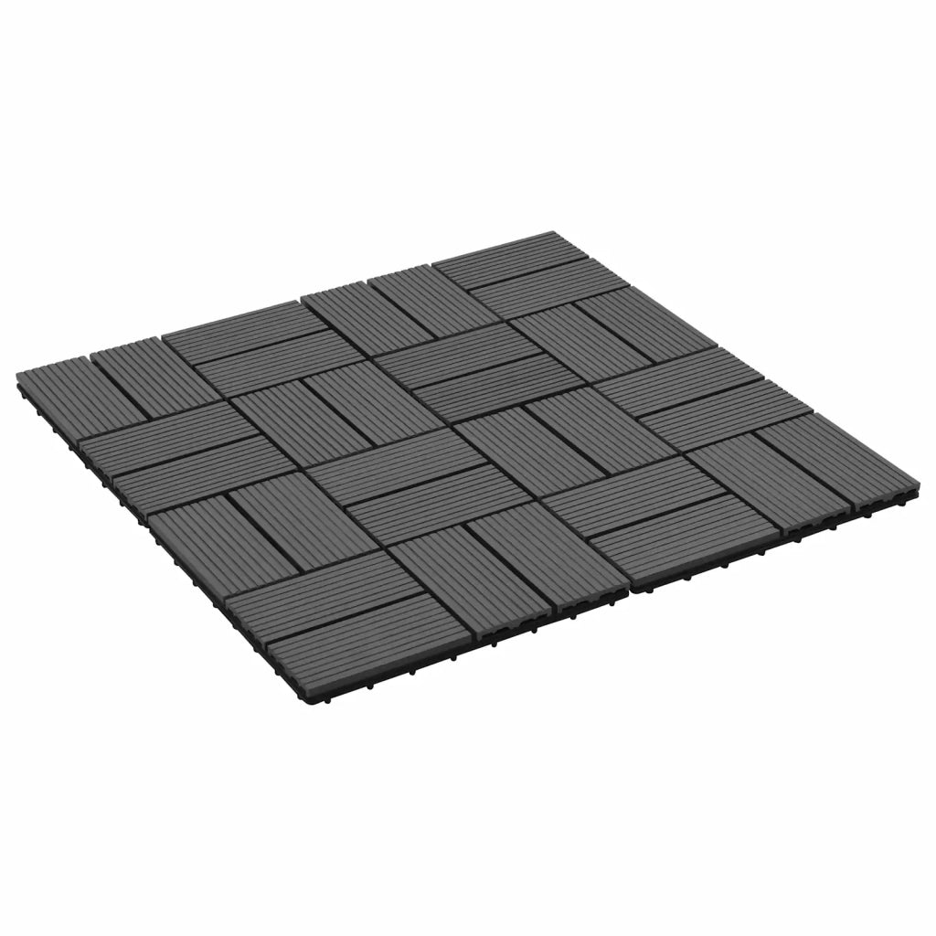 Piastrella per Decking 22 pcs Nero 30 x 30 cm WPC 3444839