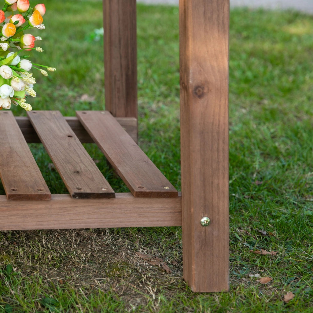 Tavolo da orto con ripiani e 8 scomparti ¨C Minimal ¨C 123x54x80 cm Marrone