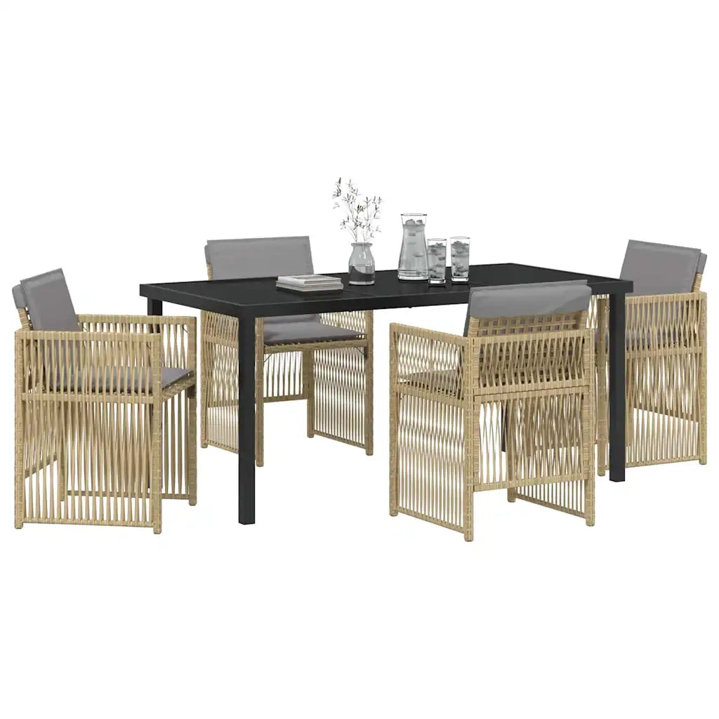 Set da Pranzo per Giardino 5 pcs Beige