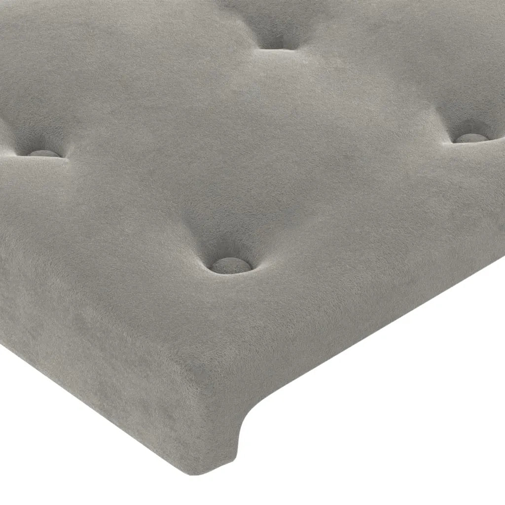 Letto matrimoniale | Letto per adulti | Giroletto senza Materasso Grigio Chiaro 160x200 cm Velluto