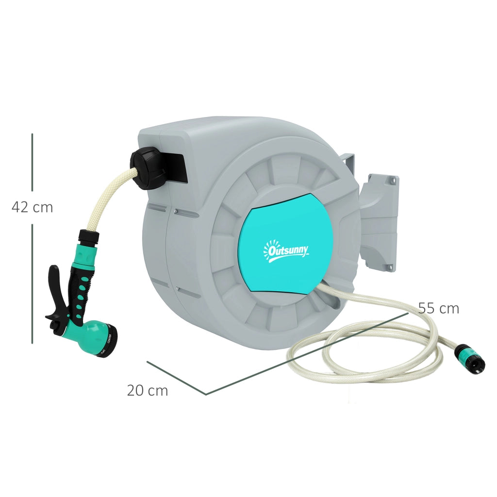 Avvolgitubo Automatico a Parete e Portatile ¨C Minimal ¨C Grigio 25+2 m