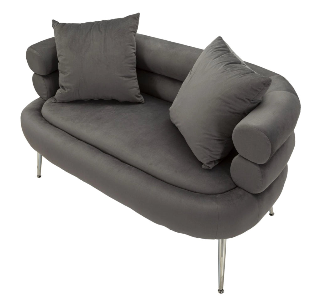 DIVANETTO SILVERY PLUS C/CUSCINI CM 133X68X69