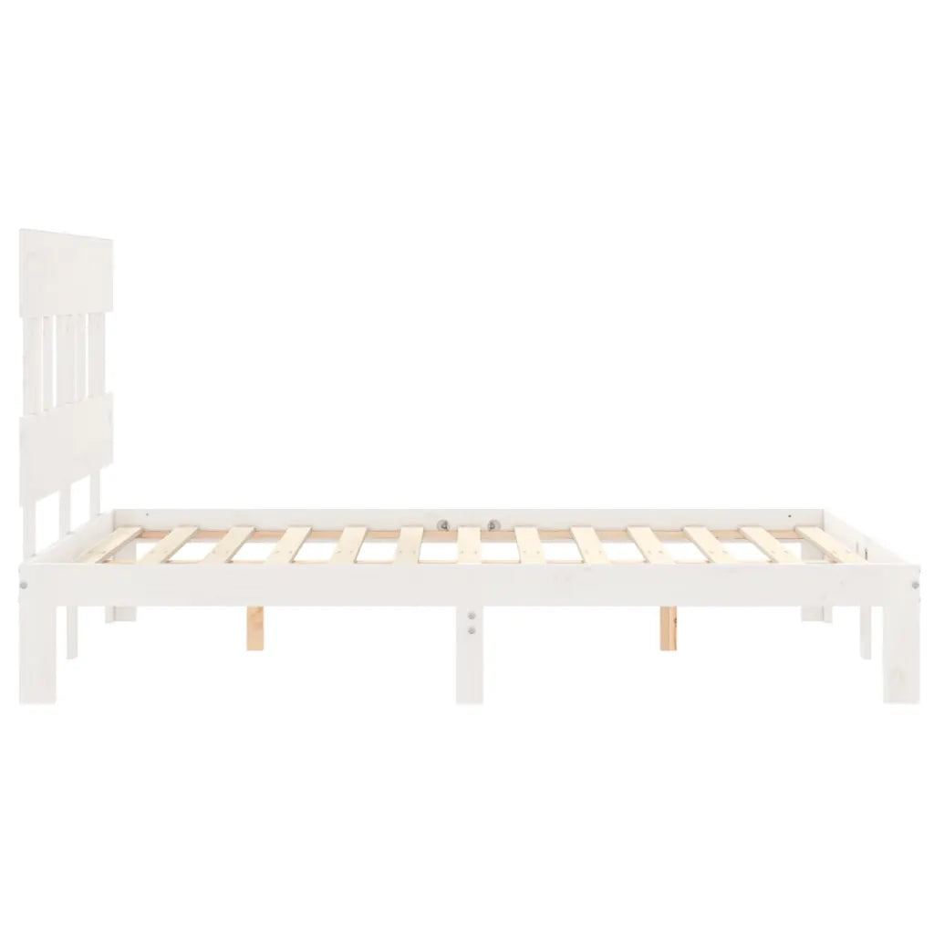 Giroletto senza Materasso-Struttura Letto Bianco 120x200 cm Legno Massello Pino 233216