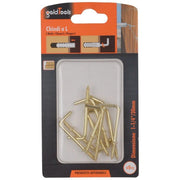 Trade Shop - Set 9 Pezzi Chiodi Gancio A Vite Filettate A Forma Di L 1-1/4" 30mm Dorato 90802 -