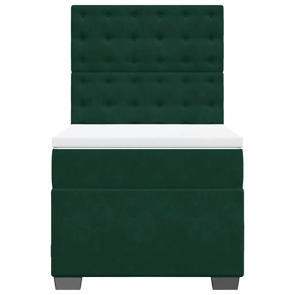 Giroletto a Molle con Materasso Verde Scuro 100x200 cm Velluto 3290849