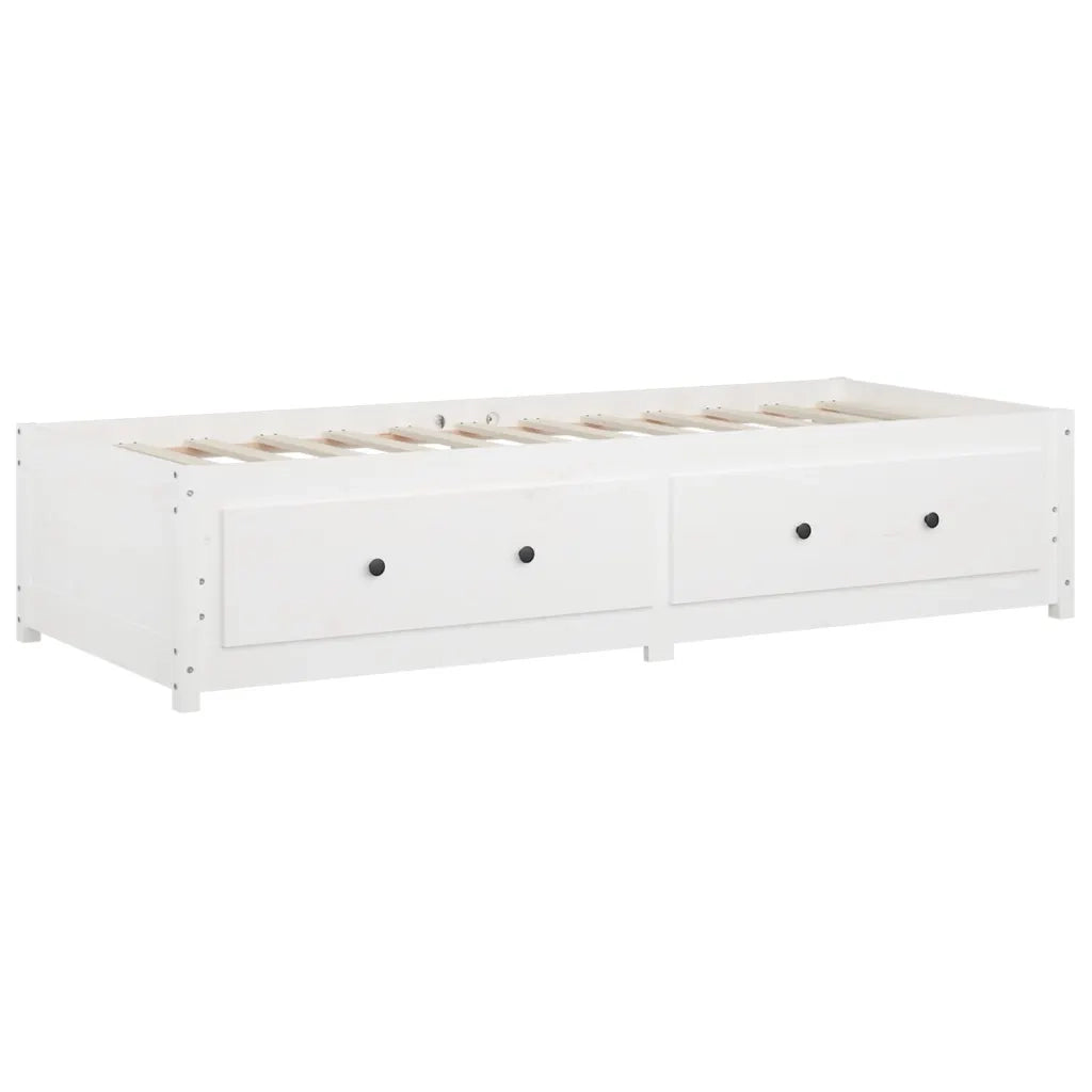 Dormeuse senza Materasso-Divano Letto-Struttura Letto Bianca 80x200 cm Legno Massello Pino 897616