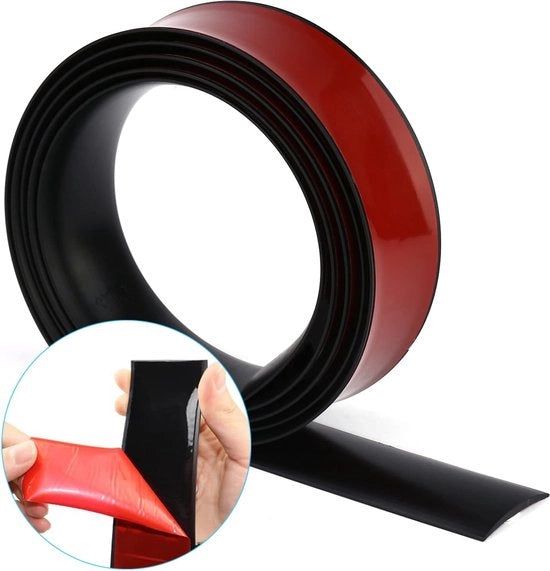 Striscia di transizione per pavimento in PVC nera | Striscia di transizione vinilica autoadesiva idrorepellente | Striscia di copertura non perforata | Profilo di pavimento | Dorsale per pavimentazione 5 m